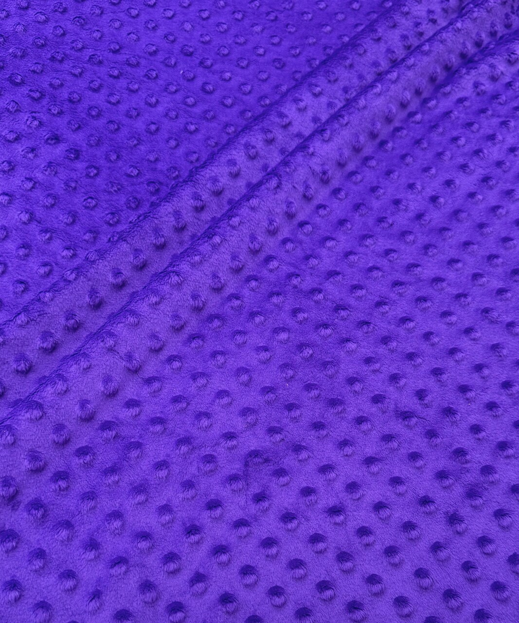 Purple Minky Dot Fabric by the Yard, 60" Wide Ultra-Soft Plush Minky Fabric for Baby Blankets, Nursery Decor, Plush Toys & Sewing